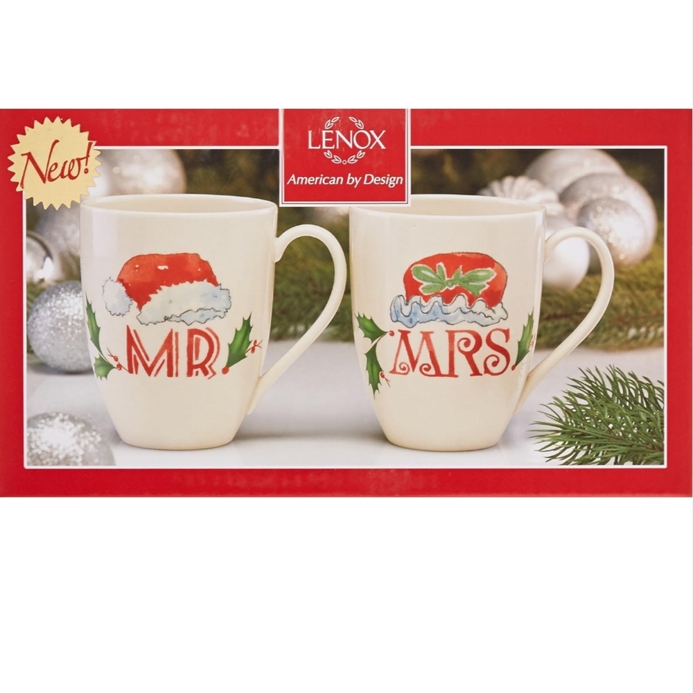 Lenox Mr. and Mrs. Christmas Mug Set